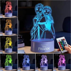 Disney Frozen 3D Illusion Night Light for Kids, Anna & Elsa, 16 Colors, 4 Lighting Modes, Dimmable, Dual Powered LED Desk Lamp, Bedroom Decor, Gifts for Girls (Multi Frozen) Disney Frozen 3D Illusion Night Light for Kids, Anna & Elsa, 16 Colors, 4 Lighting Modes, Dimmable, Dual Powered LED Desk Lamp, Bedroom Decor, Gifts for Girls (Multi Frozen)
