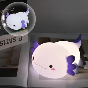 Axolotl Squishy Silicone Night Light, 2 Dimmable Warm Brightness | with 20 Min Timer Rechargeable Touch Bedside Lamp, Kawaii Nursery Decor Gift for Baby Toddler Teen Girls College Dorm Axolotl Squishy Silicone Night Light, 2 Dimmable Warm Brightness | with 20 Min Timer Rechargeable Touch Bedside Lamp, Kawaii Nursery Decor Gift for Baby Toddler Teen Girls College Dorm
