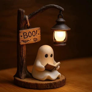 Halloween Ghost Figurine Statue Cute Ghost Reading Book Lamp Designs 3D Unique Night Light Gifts Tabletop Ornament Decoration Cartoon Resin Sculpture for Holiday Decor Supplies Halloween Ghost Figurine Statue Cute Ghost Reading Book Lamp Designs 3D Unique Night Light Gifts Tabletop Ornament Decoration Cartoon Resin Sculpture for Holiday Decor Supplies