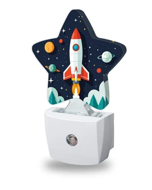 Cartoon Rocket Night Light for Kids,Space Planets Night Lights Plug Into Wall, Lightweight Dusk to Dawn Light Sensor Warm Nightlights for Girls Boys Bedroom Nursery Basement Cartoon Rocket Night Light for Kids,Space Planets Night Lights Plug Into Wall, Lightweight Dusk to Dawn Light Sensor Warm Nightlights for Girls Boys Bedroom Nursery Basement