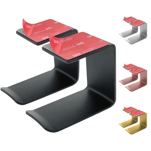 Aluminum Under-Desk Headphone Hanger with Strong Adhesive (2 Pack, Black) | Keeps Headphones Off the Desk, VHB Adhesive Holds 5 lb, Curved Support Helps Prevent Headband Creases, Fits Gaming Headsets Aluminum Under-Desk Headphone Hanger with Strong Adhesive (2 Pack, Black) | Keeps Headphones Off the Desk, VHB Adhesive Holds 5 lb, Curved Support Helps Prevent Headband Creases, Fits Gaming Headsets