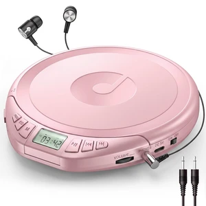 CD Player Portable with Earphones, CD Discman AUX Cable for Car Home | Personal Discman CD player,PROG memory, CD-R/RW MP3/WMA, Anti-skip shockproof protection, A-B repeat,LCD display CD Player Portable with Earphones, CD Discman AUX Cable for Car Home | Personal Discman CD player,PROG memory, CD-R/RW MP3/WMA, Anti-skip shockproof protection, A-B repeat,LCD display