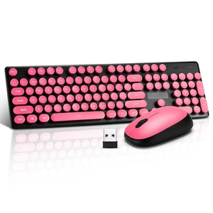 Wireless Keyboard and Mouse Combo, Full Size Compact Quiet Wireless Keyboard and Mouse Set 2.4G Ultra-Thin Sleek Design for Windows, Desktop, PC, Notebook, Laptop,Round Keys Rose Red with Punk Wireless Keyboard and Mouse Combo, Full Size Compact Quiet Wireless Keyboard and Mouse Set 2.4G Ultra-Thin Sleek Design for Windows, Desktop, PC, Notebook, Laptop,Round Keys Rose Red with Punk