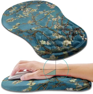 Ergonomic Mouse Pad Wrist Support, Wrist Rest Mousepad for Carpal Tunnel Pain Relief with Integrated Memory Foam Slope Massage Bulge (11.8x7.9 inch,Apricot Flower Ergonomic Mouse Pad Wrist Support, Wrist Rest Mousepad for Carpal Tunnel Pain Relief with Integrated Memory Foam Slope Massage Bulge (11.8x7.9 inch,Apricot Flower