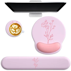 3 in 1 Ergonomic Mouse Pad and Keyboard Wrist Rest with Coaster Set-Pink | Cute Large Mousepad with Gel Wrist Support for Gaming Computer Laptop Women Office Home Desk Decor 3 in 1 Ergonomic Mouse Pad and Keyboard Wrist Rest with Coaster Set-Pink | Cute Large Mousepad with Gel Wrist Support for Gaming Computer Laptop Women Office Home Desk Decor