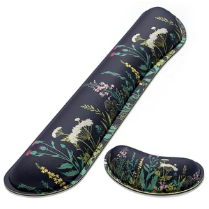 Enlarge Keyboard Wrist Rest, Memory Foam Wrist Cushion for Desk Mat Support, Cute Pain Relief Keyboard Mouse Pad Rests Set with Non-Slip Base for Gaming Laptop Office Computer, Elegant Flower Enlarge Keyboard Wrist Rest, Memory Foam Wrist Cushion for Desk Mat Support, Cute Pain Relief Keyboard Mouse Pad Rests Set with Non-Slip Base for Gaming Laptop Office Computer, Elegant Flower