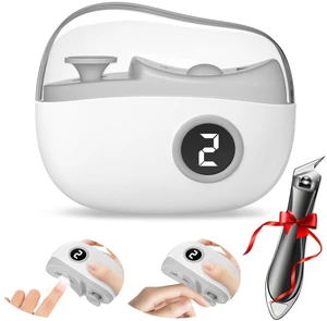 Electric Nail Clipper for Family Care, 2 in 1 Improved Nail Clippers Set Trimmer with Polishing an Oblique Nail Clippers Ideal for All Your Nail Care Needs (with LED Light & Storage Box)-White Electric Nail Clipper for Family Care, 2 in 1 Improved Nail Clippers Set Trimmer with Polishing an Oblique Nail Clippers Ideal for All Your Nail Care Needs (with LED Light & Storage Box)-White