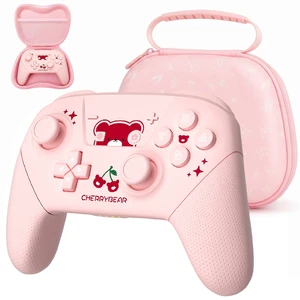 Wireless Switch Pro Controller with Carrying Storage Case, Gamepad Remote for Switch Support NFC/Dual Vibration/Screenshot/Wake-up Function, Compatible with Switch/Switch Lite/OLED/PC, Pink Wireless Switch Pro Controller with Carrying Storage Case, Gamepad Remote for Switch Support NFC/Dual Vibration/Screenshot/Wake-up Function, Compatible with Switch/Switch Lite/OLED/PC, Pink