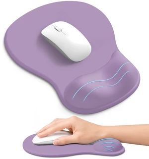 Ergonomic Mouse Pad with Wrist Rest, Gel Wrist Support, Purple | 10.2 x 7.6 in Mouse Pad with Smooth Fabric Surface and Non-Slip Rubber Base for Office, Home, Study, and Gaming Ergonomic Mouse Pad with Wrist Rest, Gel Wrist Support, Purple | 10.2 x 7.6 in Mouse Pad with Smooth Fabric Surface and Non-Slip Rubber Base for Office, Home, Study, and Gaming