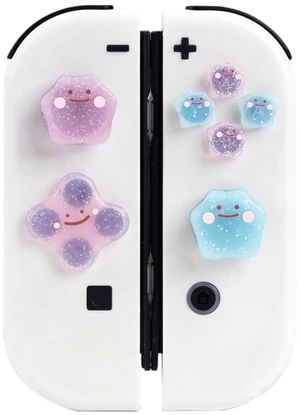 Cute Silicone Cross D-Pad Button Caps Silicone Thumb Grips Set, ABXY Key Buttons Sticker Joystick Cover Caps Compatible with Nintedo Switch/OLED - Versatile Elves (Powder, Blue) Cute Silicone Cross D-Pad Button Caps Silicone Thumb Grips Set, ABXY Key Buttons Sticker Joystick Cover Caps Compatible with Nintedo Switch/OLED - Versatile Elves (Powder, Blue)