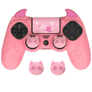 Cute Demon Controller Skin for ps4 with Thumb Grips & Stickers, Kawaii Anti-Slip Silicone Cover Grip Protector for ps4 Slim/Pro Controller - Pink Cute Demon Controller Skin for ps4 with Thumb Grips & Stickers, Kawaii Anti-Slip Silicone Cover Grip Protector for ps4 Slim/Pro Controller - Pink