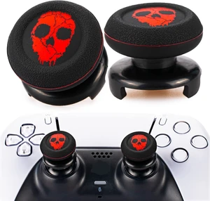 FPS Thumbstick Extender & Printing Rubber Silicone Grip Cover 2 Sets for PS5 & PS4 Controller (Ghost Red) FPS Thumbstick Extender & Printing Rubber Silicone Grip Cover 2 Sets for PS5 & PS4 Controller (Ghost Red)
