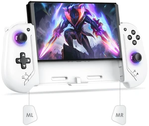Switch Controllers Compatible with Nintendo Switch/OLED, Hall Effect One-Piece Controllers with 6-Axis Gyro, Motion Control, Wake-up, Dual Vibration, Turbo, 1000mAh Battery, White Switch Controllers Compatible with Nintendo Switch/OLED, Hall Effect One-Piece Controllers with 6-Axis Gyro, Motion Control, Wake-up, Dual Vibration, Turbo, 1000mAh Battery, White