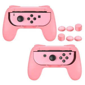 Switch Controller Grips for Nintendo Switch/OLED for JoyCons | Wear-Resistant Switch Controllers Holder Handle Kit, Ergonomic Design, 6 Non-Slip Thumb Grip Caps for Joycon, Pink, 2 Pack Switch Controller Grips for Nintendo Switch/OLED for JoyCons | Wear-Resistant Switch Controllers Holder Handle Kit, Ergonomic Design, 6 Non-Slip Thumb Grip Caps for Joycon, Pink, 2 Pack