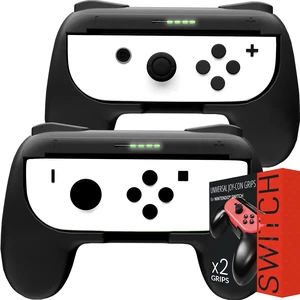 Grips compatible with Nintendo Switch Joy-Cons for Extra Comfort - TWIN PACK (2x BLACK) Universal Sided Grip Attachments for use with Nintendo Switch Joy-Cons Grips compatible with Nintendo Switch Joy-Cons for Extra Comfort - TWIN PACK (2x BLACK) Universal Sided Grip Attachments for use with Nintendo Switch Joy-Cons