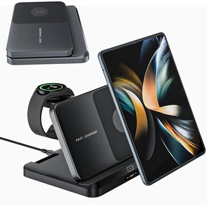 for Samsung Galaxy Z Fold 8 Ultra 7 6 Wireless Charger Station, 3 in 1 Foldable Wireless Charging Stand Fast Charging Dock for Galaxy Z Flip 8 / Galaxy S26/S26 Ultra/Galaxy Watch/Galaxy Buds for Samsung Galaxy Z Fold 8 Ultra 7 6 Wireless Charger Station, 3 in 1 Foldable Wireless Charging Stand Fast Charging Dock for Galaxy Z Flip 8 / Galaxy S26/S26 Ultra/Galaxy Watch/Galaxy Buds