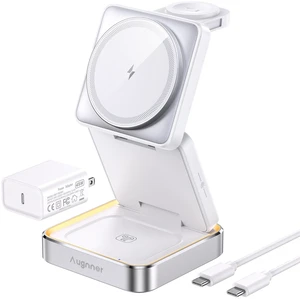 25W Foldable Wireless Charging Station for iPhone Apple Watch Airpods | 3 in 1 Charger Base with Nightlight, for Travel Desk Nightstand, Compatible with Magsafe, for iPhone 17/16/15/14/13/12 25W Foldable Wireless Charging Station for iPhone Apple Watch Airpods | 3 in 1 Charger Base with Nightlight, for Travel Desk Nightstand, Compatible with Magsafe, for iPhone 17/16/15/14/13/12