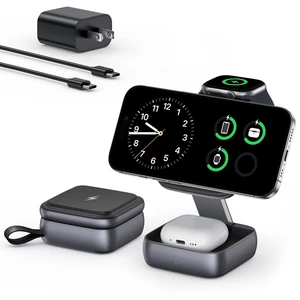 3 in 1 Wireless Charging Station for Apple Devices,Foldable Fast Travel Magnetic Wireless Charger,Compatible with MagSafe Charger for iPhone 17 Air 16 15 14 13 12,Apple Watch&AirPods Pro 3 in 1 Wireless Charging Station for Apple Devices,Foldable Fast Travel Magnetic Wireless Charger,Compatible with MagSafe Charger for iPhone 17 Air 16 15 14 13 12,Apple Watch&AirPods Pro