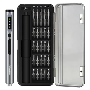 Mini Electric Screwdriver, 25-in-1 Precision Power Screwdriver Set | S2 Steel Bits,3 Torque Settings (Max 0.5N.m),LED Light,500 mAh,Repair Kit for Phone,PC,Camera,Electronics,Gifts for Men Mini Electric Screwdriver, 25-in-1 Precision Power Screwdriver Set | S2 Steel Bits,3 Torque Settings (Max 0.5N.m),LED Light,500 mAh,Repair Kit for Phone,PC,Camera,Electronics,Gifts for Men
