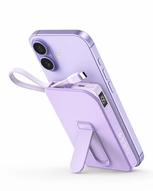 for Magsafe Power Bank iPhone, Magnetic Portable Charger 10000mAh | Built-in USB C Cable, Foldable Stand for Viewing, Up to 22.5W Fast Charging, Travel & Daily Use for iPhone 12-17, Purple for Magsafe Power Bank iPhone, Magnetic Portable Charger 10000mAh | Built-in USB C Cable, Foldable Stand for Viewing, Up to 22.5W Fast Charging, Travel & Daily Use for iPhone 12-17, Purple