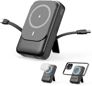 26800mAh Magnetic Power Bank Portable Charger with Built in Cable and Stand | LED Display 22.5W Fast Charging for Magsafe Battery Pack ,Travel Essential for iPhone 17/16/15/14/13/12 Series-Black 26800mAh Magnetic Power Bank Portable Charger with Built in Cable and Stand | LED Display 22.5W Fast Charging for Magsafe Battery Pack ,Travel Essential for iPhone 17/16/15/14/13/12 Series-Black