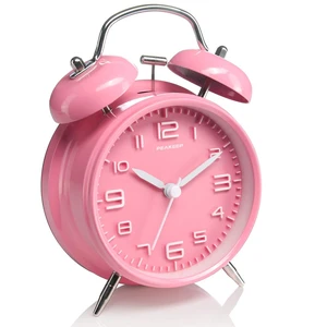 4 Inches Twin Bell Loud Alarm Clock for Heavy Sleepers | Backlight, Battery Operated Old Fashioned Alarm Clock for Bedrooms Kids' Room (3D-Dial, Pink) 4 Inches Twin Bell Loud Alarm Clock for Heavy Sleepers | Backlight, Battery Operated Old Fashioned Alarm Clock for Bedrooms Kids' Room (3D-Dial, Pink)