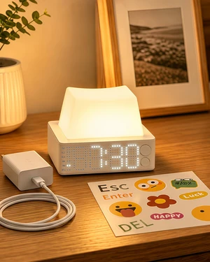Keycap Alarm Clock with Night Light & White Noise, Digital Clock, Grey | Dual Alarms & Snooze Mode, 7 RGB Colors, 11 White Noise Sounds, Desk Clock for Bedroom, Office & Gifts Keycap Alarm Clock with Night Light & White Noise, Digital Clock, Grey | Dual Alarms & Snooze Mode, 7 RGB Colors, 11 White Noise Sounds, Desk Clock for Bedroom, Office & Gifts