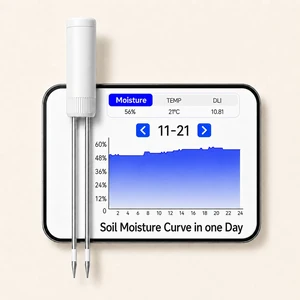 Leave in Soil Moisture Meter, Long Term in Soil Monitoring, Soil Temperature, Sunlight Level Indicator (Full Sun/Partial Sun/Partial Shade/Shade), Indoor Outdoor Garden Leave in Soil Moisture Meter, Long Term in Soil Monitoring, Soil Temperature, Sunlight Level Indicator (Full Sun/Partial Sun/Partial Shade/Shade), Indoor Outdoor Garden