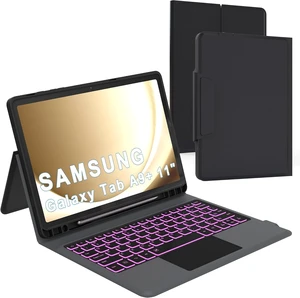 Keyboard Case for Samsung Tab A11+ Plus/A9+ Plus 11": 7 Colors Backlit Trackpad Keyboard for 11inch Galaxy Tab A9+ A11 Plus | Smart Touch Wireless Keyboard Folio Book Cover with Pen Holder & Kickstand Keyboard Case for Samsung Tab A11+ Plus/A9+ Plus 11": 7 Colors Backlit Trackpad Keyboard for 11inch Galaxy Tab A9+ A11 Plus | Smart Touch Wireless Keyboard Folio Book Cover with Pen Holder & Kickstand