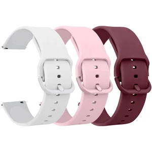 Silicone Watch Bands Quick Release 20mm 22mm, Soft Sport Replacement Watch Strap for Women Men (22mm, White+Pink+Wine Red) Silicone Watch Bands Quick Release 20mm 22mm, Soft Sport Replacement Watch Strap for Women Men (22mm, White+Pink+Wine Red)