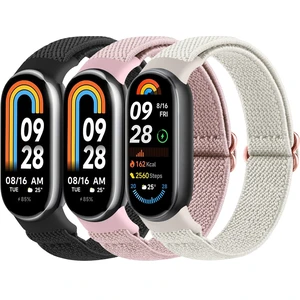 Elastic Bands Compatible with Xiaomi Smart Band 10/9/8 for Women Men, Stretchy Nylon Strap Replacement Wristband for Xiaomi Mi Band 10/9/8 (Black+Starlight+Pink) Elastic Bands Compatible with Xiaomi Smart Band 10/9/8 for Women Men, Stretchy Nylon Strap Replacement Wristband for Xiaomi Mi Band 10/9/8 (Black+Starlight+Pink)