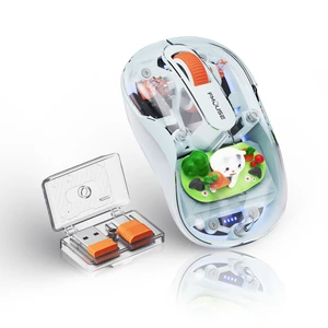 Cute Transparent Mouse, Tri-Mode Wireless, Rechargeable, Blue | USB-A & USB-C Receivers | 2.4G & Dual Bluetooth | Rabbit Figurine | Silent Click | RGB | For MAC, iPad, Laptop Cute Transparent Mouse, Tri-Mode Wireless, Rechargeable, Blue | USB-A & USB-C Receivers | 2.4G & Dual Bluetooth | Rabbit Figurine | Silent Click | RGB | For MAC, iPad, Laptop