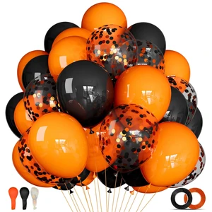 68Pcs Black and Orange Balloons, 12 inch Orange Black Latex Balloon Set with Confetti Ribbons Reusable, Fade-Resistant for Halloween, Graduation Spooky Party Decorations. 68Pcs Black and Orange Balloons, 12 inch Orange Black Latex Balloon Set with Confetti Ribbons Reusable, Fade-Resistant for Halloween, Graduation Spooky Party Decorations.