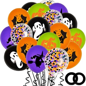 62PCS Halloween Party Balloons Decorations, 12 Inch Black Orange Purple Green Confetti Balloons for Kids Halloween Birthday Bachelorette Party Decorations Supplies 62PCS Halloween Party Balloons Decorations, 12 Inch Black Orange Purple Green Confetti Balloons for Kids Halloween Birthday Bachelorette Party Decorations Supplies
