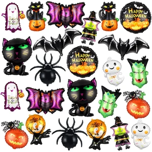 24 Pcs Halloween Foil Balloons Decoration Happy Halloween Balloons Set | Large Size Spider Black Cat Ghost Witch Bat Monster for Halloween Horror Theme Trick or Treat Party Home Decorations Supplies 24 Pcs Halloween Foil Balloons Decoration Happy Halloween Balloons Set | Large Size Spider Black Cat Ghost Witch Bat Monster for Halloween Horror Theme Trick or Treat Party Home Decorations Supplies