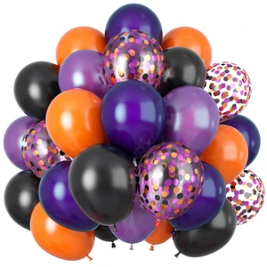 60Pcs Black Orange Purple Balloons, 12 Inch Balloon Purple Black Orange Party Balloons with Confetti Latex Helium Balloon for Birthday Festival Party Decoration Halloween Theme Party Indoor Outdoor 60Pcs Black Orange Purple Balloons, 12 Inch Balloon Purple Black Orange Party Balloons with Confetti Latex Helium Balloon for Birthday Festival Party Decoration Halloween Theme Party Indoor Outdoor