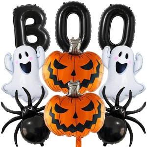 Halloween Balloons BOO Ghost Spider Pumpkin Foil Balloon Set Decor | Spooky Halloween Party Decorations with BOO Ghost Pumpkin Spider Balloons for Birthday Haunted House Trick or Treat Supplies Halloween Balloons BOO Ghost Spider Pumpkin Foil Balloon Set Decor | Spooky Halloween Party Decorations with BOO Ghost Pumpkin Spider Balloons for Birthday Haunted House Trick or Treat Supplies