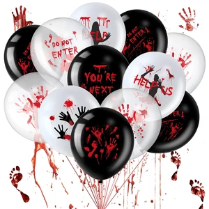 45 Pcs 12 Inch Halloween Bloody Zombie Balloons Latex, Scared Style | Blood Splatter Decoration for Halloween Party, Haunted House Vampire Theme, Scary Handprint Footprint, Horror Vibe 45 Pcs 12 Inch Halloween Bloody Zombie Balloons Latex, Scared Style | Blood Splatter Decoration for Halloween Party, Haunted House Vampire Theme, Scary Handprint Footprint, Horror Vibe