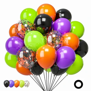 Halloween Balloons Set, 50Pcs 12Inch Black Orange Purple Green Balloons Kit | Black and Orange Latex Balloons for Birthday Halloween Party Decorations Halloween Balloons Set, 50Pcs 12Inch Black Orange Purple Green Balloons Kit | Black and Orange Latex Balloons for Birthday Halloween Party Decorations