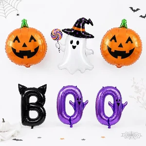 Halloween Foil Balloons Ghost Pumpkin BOO Party Decor | ghost, pumpkin and BOO foil balloons create a fun Halloween display for parties, trick or treat events and photo backdrops Halloween Foil Balloons Ghost Pumpkin BOO Party Decor | ghost, pumpkin and BOO foil balloons create a fun Halloween display for parties, trick or treat events and photo backdrops