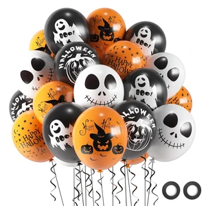 Halloween Balloons Decoration, 50 Pcs 12 inch Halloween Balloon Black Orange White Pumpkin Scary Ghost Halloween Balloons for Halloween Birthday Party Decorations Supplies Halloween Balloons Decoration, 50 Pcs 12 inch Halloween Balloon Black Orange White Pumpkin Scary Ghost Halloween Balloons for Halloween Birthday Party Decorations Supplies