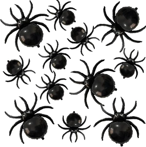 12PCS Halloween Black Spider balloons - 33" Giant and 17.2" Small Spiders Foil Balloon for Halloween Decoration Day of Death New Year Birthday Spooky Party Supplier 12PCS Halloween Black Spider balloons - 33" Giant and 17.2" Small Spiders Foil Balloon for Halloween Decoration Day of Death New Year Birthday Spooky Party Supplier