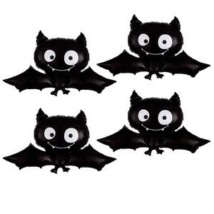 4PCS Large Bat Mylar Balloons Black Bat Aluminum Foil Balloons Halloween Foil Balloons for Halloween Party Props Home Decoration Supplies 4PCS Large Bat Mylar Balloons Black Bat Aluminum Foil Balloons Halloween Foil Balloons for Halloween Party Props Home Decoration Supplies