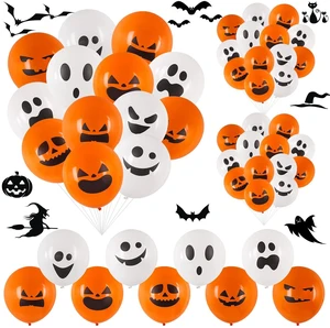 100 Pcs 12 Inch Latex Balloons, Pumpkin Balloons in 10 Styles for Halloween Party Decorations 100 Pcs 12 Inch Latex Balloons, Pumpkin Balloons in 10 Styles for Halloween Party Decorations
