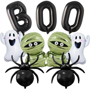9Pcs Halloween Balloon Halloween Black Boo Balloons Set | White Ghost Black Spider Mummy Foil Balloons for Halloween Party Decorations 9Pcs Halloween Balloon Halloween Black Boo Balloons Set | White Ghost Black Spider Mummy Foil Balloons for Halloween Party Decorations