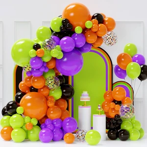 Halloween Balloon Arch Kit, 129Pcs Orange and Black Latex Balloons | 4Sizes for Halloween Ghost Theme Birthday Party Backdrops Decorations Halloween Balloon Arch Kit, 129Pcs Orange and Black Latex Balloons | 4Sizes for Halloween Ghost Theme Birthday Party Backdrops Decorations
