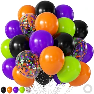 Orange Purple Green Black Balloons for Halloween Birthday Party Decorations | 60Pcs Halloween Balloons, Confetti Balloons, Halloween Baby Shower Bachelorette Spooky Party Decorations, 12Inch Orange Purple Green Black Balloons for Halloween Birthday Party Decorations | 60Pcs Halloween Balloons, Confetti Balloons, Halloween Baby Shower Bachelorette Spooky Party Decorations, 12Inch