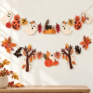 2PCS Cute Halloween Fall Garland Ghost Pumpkin Banner 8.2ft | Halloween Fall garland with Ghosts, Pumpkins, Black Cats and Autumn Leaves for Kid-friendly Party Decor 2PCS Cute Halloween Fall Garland Ghost Pumpkin Banner 8.2ft | Halloween Fall garland with Ghosts, Pumpkins, Black Cats and Autumn Leaves for Kid-friendly Party Decor