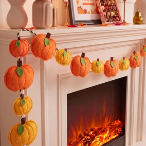13 ft 34 Pcs Fall Pumpkin Felt Garland 3D Pumpkin Hanging Decor | Hanging Fall Pumpkin Banner, Thanksgiving Harvest Home Fireplace Mantel Decor, for Window Wall Door Table, Farmhouse Rustic 13 ft 34 Pcs Fall Pumpkin Felt Garland 3D Pumpkin Hanging Decor | Hanging Fall Pumpkin Banner, Thanksgiving Harvest Home Fireplace Mantel Decor, for Window Wall Door Table, Farmhouse Rustic
