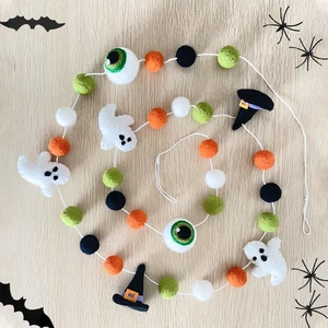 Halloween Felt Garlands Ghost Halloweens Garland Felts Balls Decorations Fall Pom Pom Garlands Halloween Banner Indoor Holiday Felts Garlans for Hallo ween Thanksgiving Fall Home Decor Halloween Felt Garlands Ghost Halloweens Garland Felts Balls Decorations Fall Pom Pom Garlands Halloween Banner Indoor Holiday Felts Garlans for Hallo ween Thanksgiving Fall Home Decor